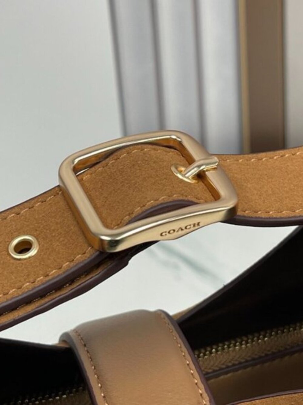 COACH Hadley Convertible Crossbody Bag Suede CW004 Brown Outlet New - Picture 7 of 10